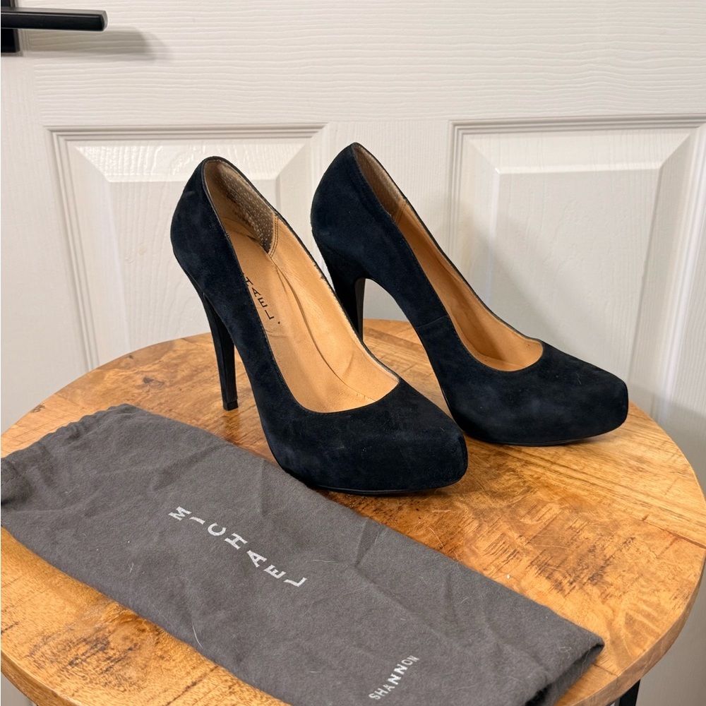 Michael Shannon Black Suede Heels